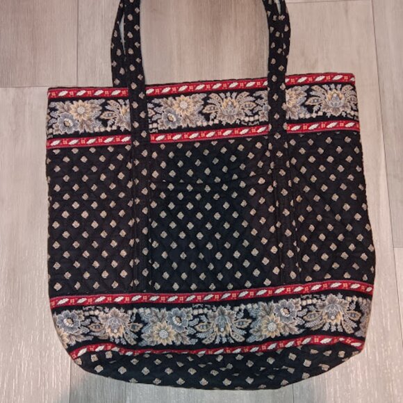 SOLD Vera Bradley Retired Black Floral 4-Piece Tote Bag Duffle Bag Garment Bag - Picture 3 of 16